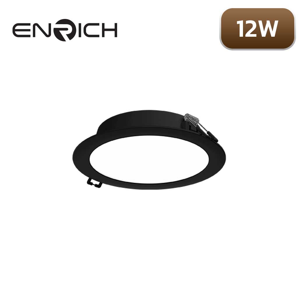 ดาวน์ไลท์-LED-หน้ากลม-ENRICH-EASY-O-สีดำ-12W-1