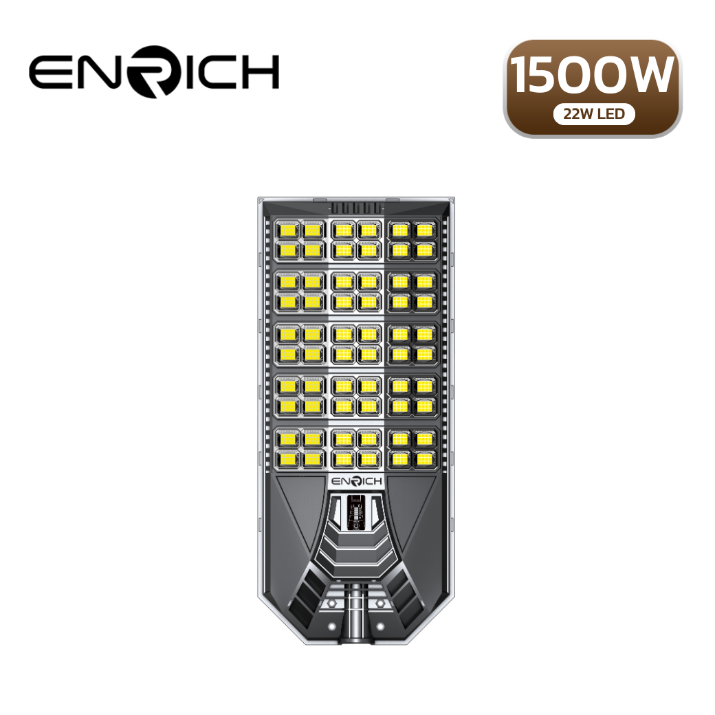 หน้าโคมไฟถนนโซล่าเซลล์ LED ENRICH VADER 1500WLED22W